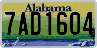 AL license plate 7AD1604