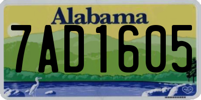 AL license plate 7AD1605