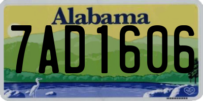 AL license plate 7AD1606