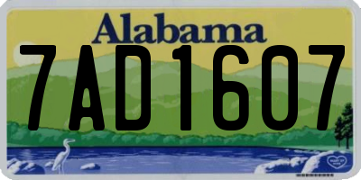 AL license plate 7AD1607