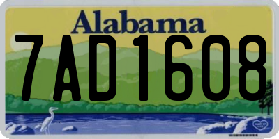 AL license plate 7AD1608