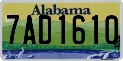 AL license plate 7AD1610