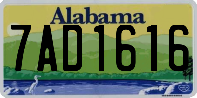 AL license plate 7AD1616