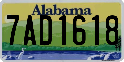 AL license plate 7AD1618