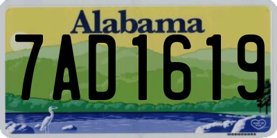 AL license plate 7AD1619