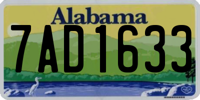 AL license plate 7AD1633