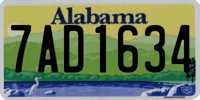 AL license plate 7AD1634