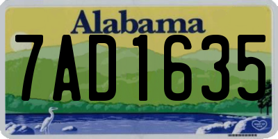 AL license plate 7AD1635