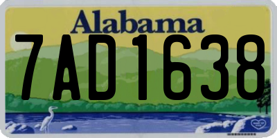 AL license plate 7AD1638