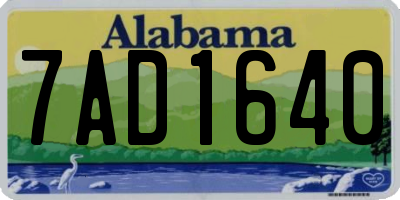 AL license plate 7AD1640