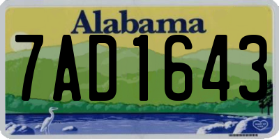 AL license plate 7AD1643