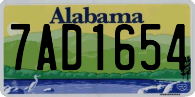 AL license plate 7AD1654