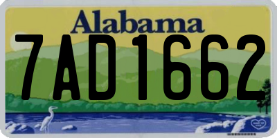 AL license plate 7AD1662