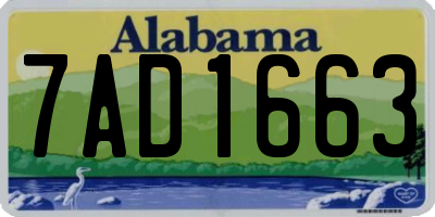 AL license plate 7AD1663