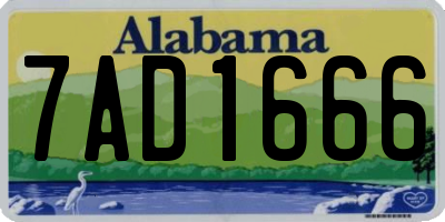 AL license plate 7AD1666