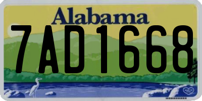 AL license plate 7AD1668