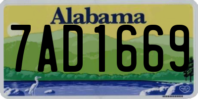 AL license plate 7AD1669