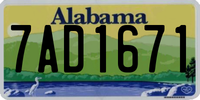 AL license plate 7AD1671