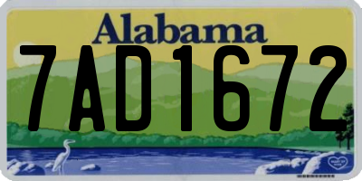 AL license plate 7AD1672