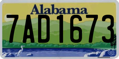AL license plate 7AD1673