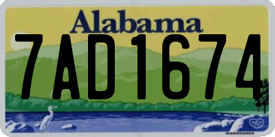 AL license plate 7AD1674