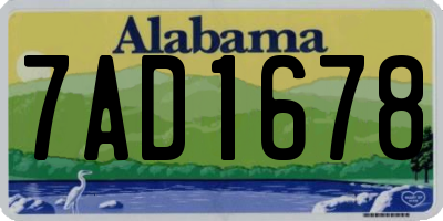 AL license plate 7AD1678