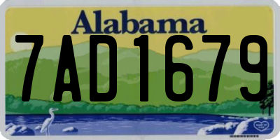 AL license plate 7AD1679