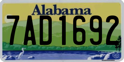 AL license plate 7AD1692