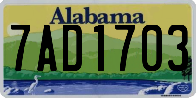 AL license plate 7AD1703