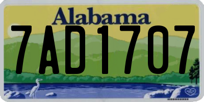 AL license plate 7AD1707