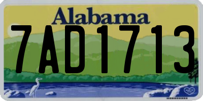 AL license plate 7AD1713