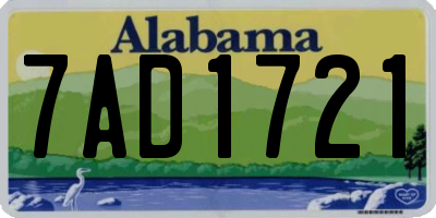 AL license plate 7AD1721
