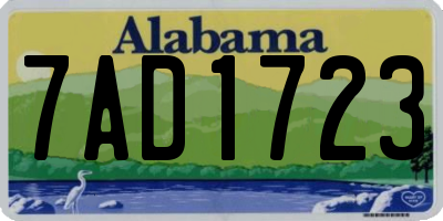 AL license plate 7AD1723