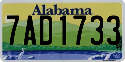 AL license plate 7AD1733