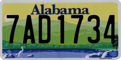 AL license plate 7AD1734