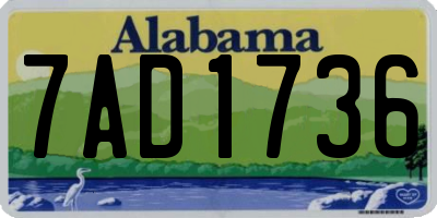 AL license plate 7AD1736