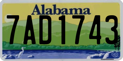 AL license plate 7AD1743