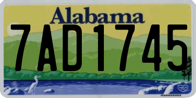 AL license plate 7AD1745