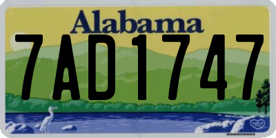 AL license plate 7AD1747