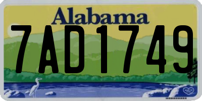 AL license plate 7AD1749