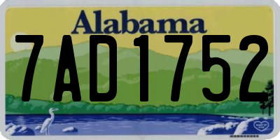 AL license plate 7AD1752