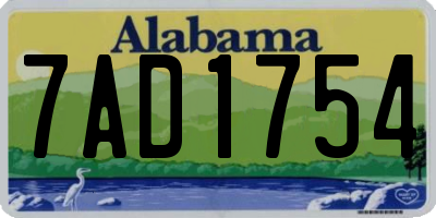 AL license plate 7AD1754
