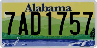 AL license plate 7AD1757