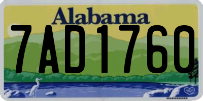 AL license plate 7AD1760