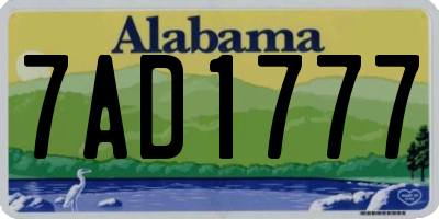 AL license plate 7AD1777