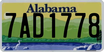 AL license plate 7AD1778