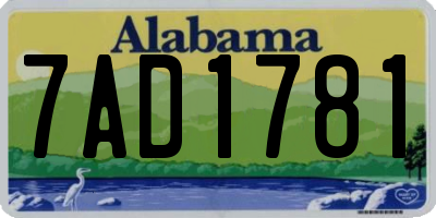 AL license plate 7AD1781