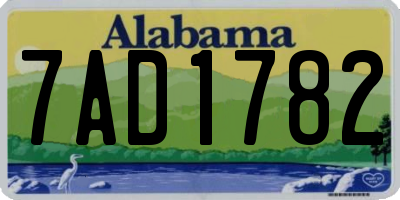 AL license plate 7AD1782