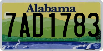 AL license plate 7AD1783