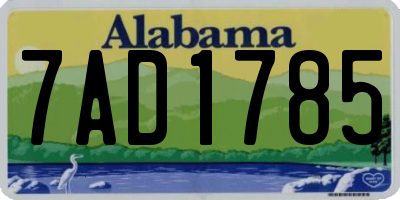 AL license plate 7AD1785